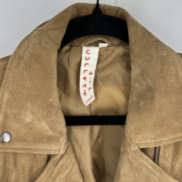 Current‎ Air Genuine Leather Suede Moto Jacket Camel Tan Small - Picture 5 of 10